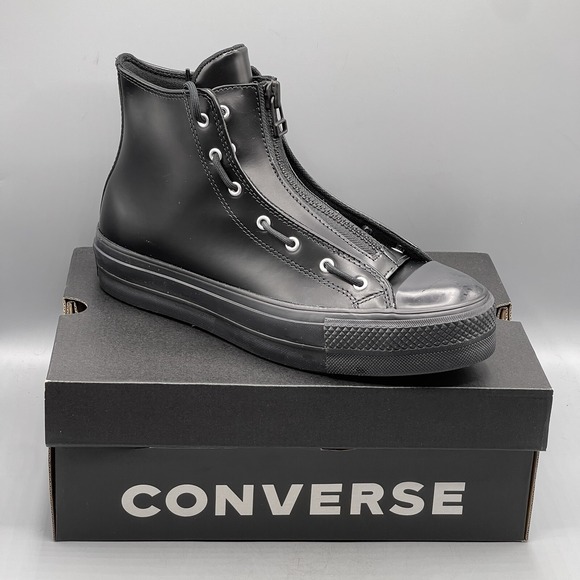 Converse Shoes - Converse CTAS Lift Women's 5 Hi Top Platform Sneakers Black Leather Zip A12476C